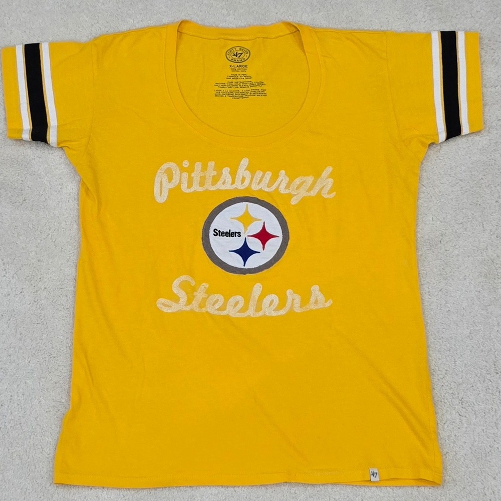 Pittsburgh Steelers Women's Yellow Short Sleeve Tee
